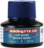 edding FTK 25 Nachfülltinte - blau - 25 ml - mit Kapillarsystem ideal für sauberes