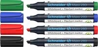 Schneider 293 Board-/Flipchartmarker (nachf&uuml;llbar, 2 - 5 mm) 4er Etui