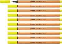STABILO - Fineliner - point 88 | 10er Pack, Neonfarbe, leuchtfarbengelb