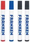 FRANKEN Board-Marker, nachf&uuml;llbar, 2-6 mm runde Spitze, 4 St&uuml;ck, farblich sortiert,
