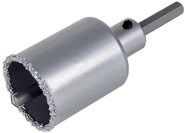 wolfcraft Bohrkrone, hartmetallbestreut, mit Spanndorn I 3898000 I F&uuml;r Sanit&auml;r- und