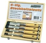 Br&uuml;der Mannesmann Stechbeitel-Set 4-tlg., mit ergonomischen Holzgriffen aus