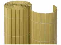 NOOR Sichtschutzmatte PVC 1,6 x 10m Bambus I Wasserdichter Sichtschutz aus Kunststoff