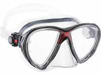 cressi Erwachsene Tauchmasken Big Eyes Evolution HD Mirrored Lens, Transparent/Rot,