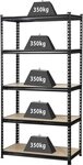 Toolcraft 1530556 Schwerlastregal 350 kg Metall, MDF Holzboden Anthrazit/Schwarz