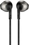 AURICULARES JBL T205 BLACK - PURE BASS - DRIVERS 12.5MM - CABLE PLANO - FUNC....