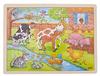 Goki 57745 Einlegepuzzle "Leben auf dem Bauernhof" aus Holz, 48-teilig