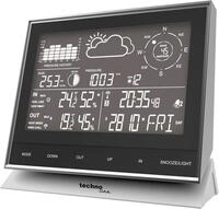 Technoline WS 1700 Wettercenter, Wetterstation kompakt, Schwarz/Silber, 153 x 53 x