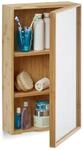 Relaxdays Bad Spiegelschrank aus Bambus, Natur | eint&uuml;riger Badezimmerschrank mit