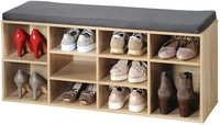 KESPER Schuhschrank mit Sitzkissen 103,5 x 29,5 cm braun/grau