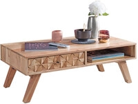Couchtisch 95 x 50 cm Akazie massiv braun