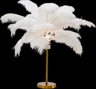 KARE DESIGN Tischleuchte FEATHER PALM wei&szlig;/goldfarbig