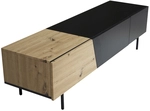Lowboard 150 x 40 cm Eiche-Dekor/schwarz matt
