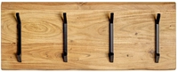 Wandgarderobe 90 x 36 cm Akazie Massivholz/schwarz
