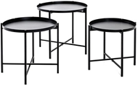 Beistelltisch 3er-Set &Oslash; 39/43/48 cm schwarz