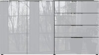 CASAVANTI Sideboard OAKLAND 184 x 102 cm Glas Graphit/Silbergrau