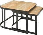 Couchtisch 2er Set Schwarz/ Mango massiv Braun