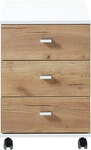 Rollcontainer LEO 40 x 57 cm Wei&szlig;/ Navarra-Eiche