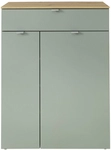 Schuhschrank 78 x 103 x 38 cm schilfgr&uuml;n supermatt/Absetzung braun