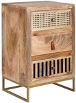Nachttisch Mango massiv 30 x 40 x 60 cm Industrial Braun/Goldfarbig