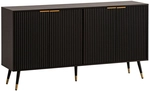 Sideboard Metall 150 x 39 x 81 cm pulverbeschichtet Schwarz/Goldfarbig
