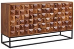 CASAVANTI Sideboard 145 x 81 cm Schwarz/ Sheesham massiv