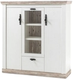 Highboard FLORENZ 140 x 146 cm wei&szlig;/braun