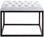 Hocker 60 x 45 cm Schwarz/ Grau