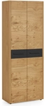VOSS Garderobenschrank LEVIO 73 x 193 cm Eiche/ Lack matt schwarz