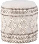 Hocker Textil rund 40 x 40 x 45 cm Beige