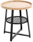 Beistelltisch &oslash; 50 cm Eiche-Dekor braun/schwarz