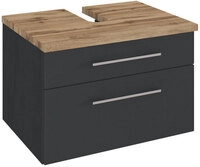Waschbeckenunterschrank DAVOS 60 x 41 cm Graphit matt/ Wotan Eiche