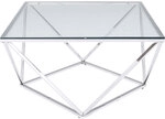 KARE DESIGN Couchtisch CRISTALLO 45 x 80 cm Edelstahl/Glas wei&szlig;