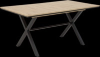 Esstisch KARINA 160 (200) x 90 cm Artisan-Eiche-Dekor braun/schwarz