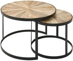 Couchtisch 2-tlg. rund Mango massiv &Oslash; 60/45 cm