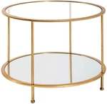 Beistelltisch rund 60 x 60 cm Glas/goldfarbig
