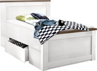 Einzelbett LUCA 90 x 200 cm wei&szlig;/ braun