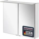 FACKELMANN B.PERFEKT LED Spiegelschrank 80 cm &ndash; Korpus Wei&szlig;, Spanplatte, 2...