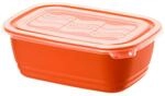 Rotho Eco Mikrowellendose 1l mit Deckel, Kunststoff (PP) BPA-frei, rot/transparent,