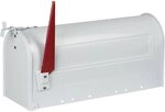 Burg W&auml;chter 91 W U.S. Mailbox mit schwenkbarer Fahne, Stahlblech, Wei&szlig;
