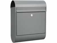 MEFA Briefkasten Ruby 866 mit Zeitungsrolle (Farbe grau, mit Sicherheitsschloss,