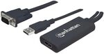 Manhattan 152426 VGA und USB auf HDMI Konverter schwarz