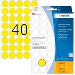 HERMA 2251 Punktaufkleber Klebepunkte perforiert gelb, 1280 St&uuml;ck, &Oslash; 19 mm, 40 pro