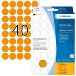 HERMA 2254 Punktaufkleber Klebepunkte perforiert leuchtorange, 960 St&uuml;ck, &Oslash; 19 mm,