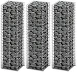 vidaXL 3x Gabione 25x25x100cm Steinkorb Steingabione Drahtkorb Mauer Wand