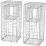 vidaXL 2x Gabione Pfosten Stahl 50x50x120 cm Pflanzkasten Steinkorb Steins&auml;ule