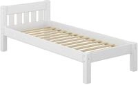 Erst-Holz&reg;Gem&uuml;tliches Wei&szlig;es Holzbett mit Sprossen 90 x 200 mit Rost