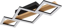 GLOBO LED Deckenlampe Dustin 66x30 cm 10 cm Holzoptik braun schwarz