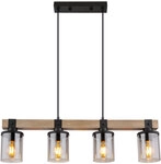 GLOBO Retrofit Balkenpendel Lila 73x133 cm Holz/rauch