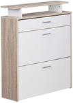 Schuhschrank 95 x 24 x 80 cm Eiche Sonoma Braun/Wei&szlig;